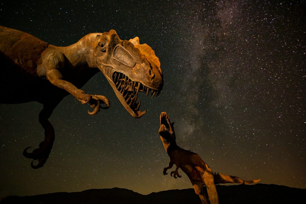 two T-Rex dinosaurs illustration
