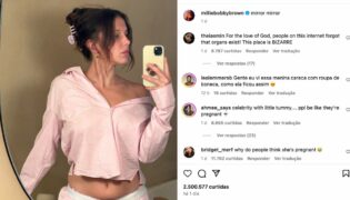 Millie Bobby Brown gera rumores de gravidez com post nas redes sociais